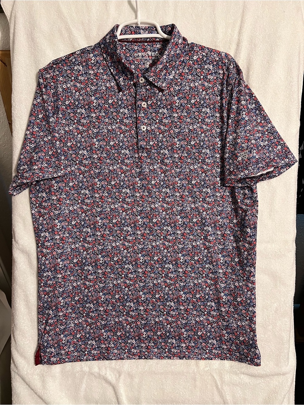 Women’s Floral Polo Top in Red & Blue